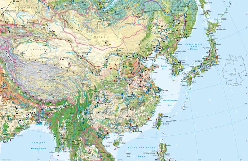 Diercke Weltatlas Kartenansicht Ostasien China Wirtschaft 978 3 14 6 186 1 1
