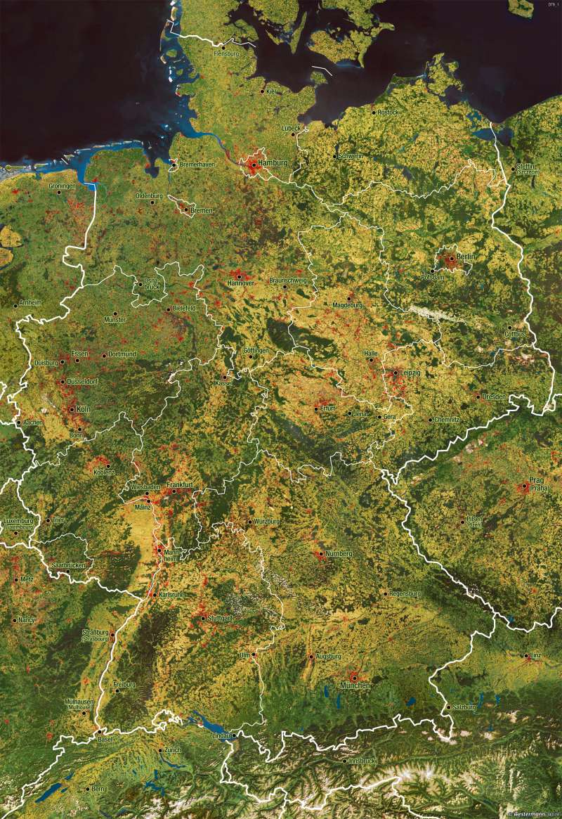 Deutschland | Satellitenbild | Landschaften in Bild und Karte | Karte 22/1
