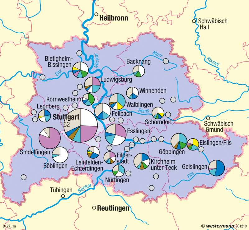 Region Stuttgart | Beschäftigungswandel | Metropolregion Stuttgart | Karte 48/1