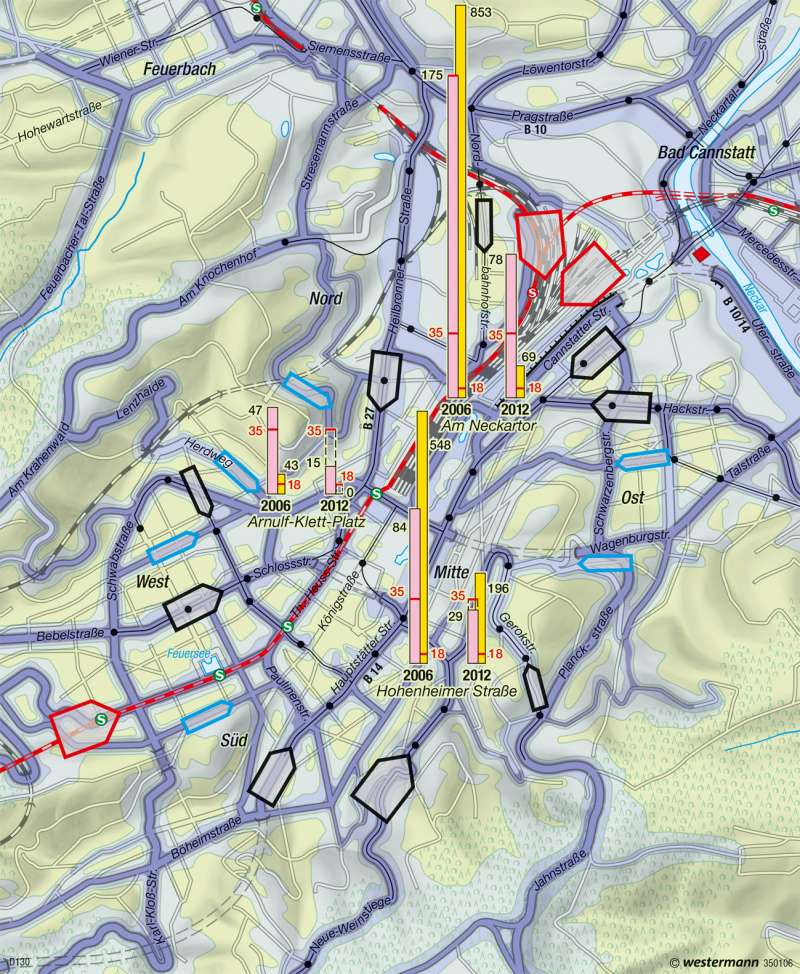 Stuttgart | Verkehrsbelastung | Metropolregion Stuttgart | Karte 49/4