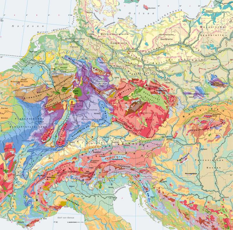 Mitteleuropa | Geologie/Eiszeitformen | Geologie | Karte 30/1