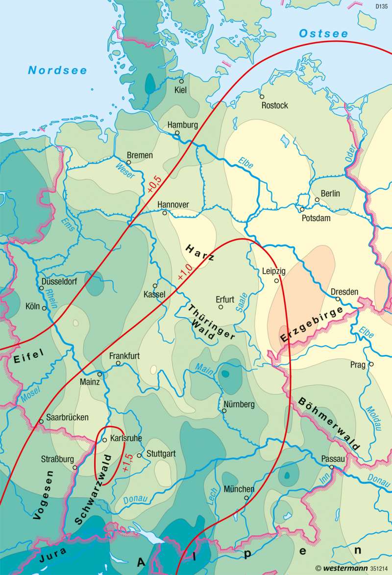 Deutschland | Klimaveränderung 1901–2000 | Klima | Karte 35/4