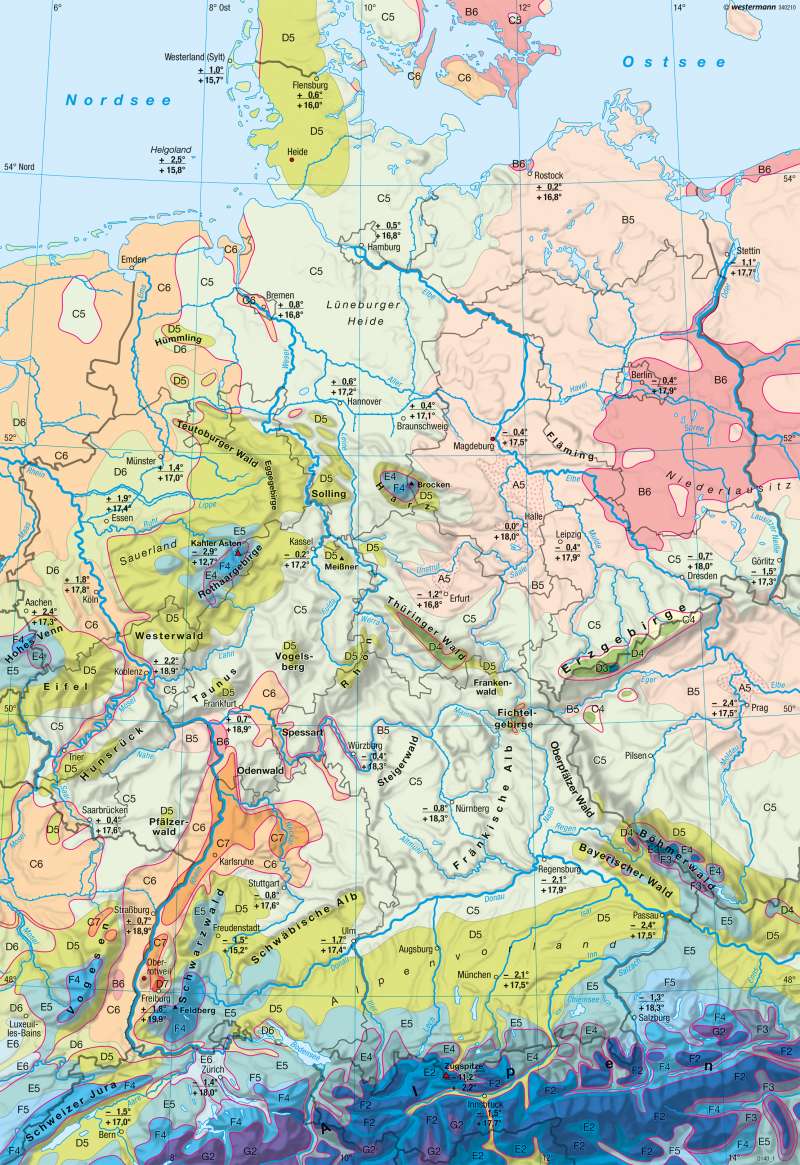 Deutschland | Klimaregionen | Klima | Karte 34/1