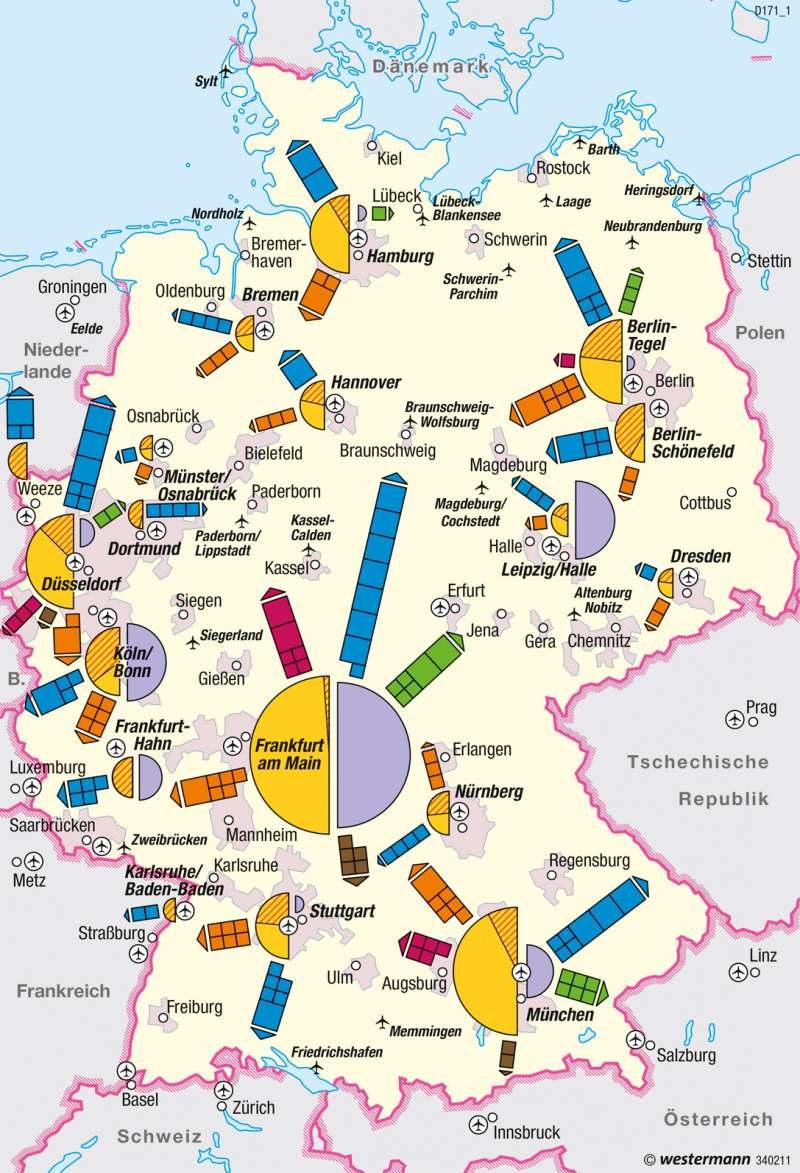 Diercke Weltatlas - Kartenansicht - Deutschland - Luftverkehr - 100849