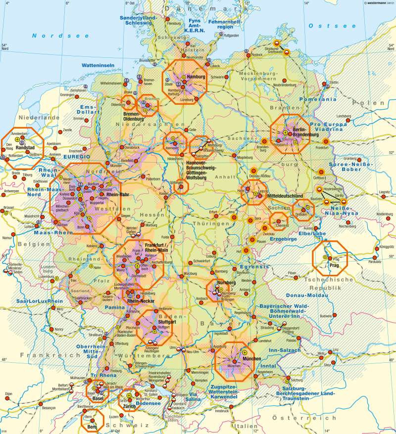 Deutschland | Raumordnung | Besiedlung in Bild und Karte | Karte 13/2