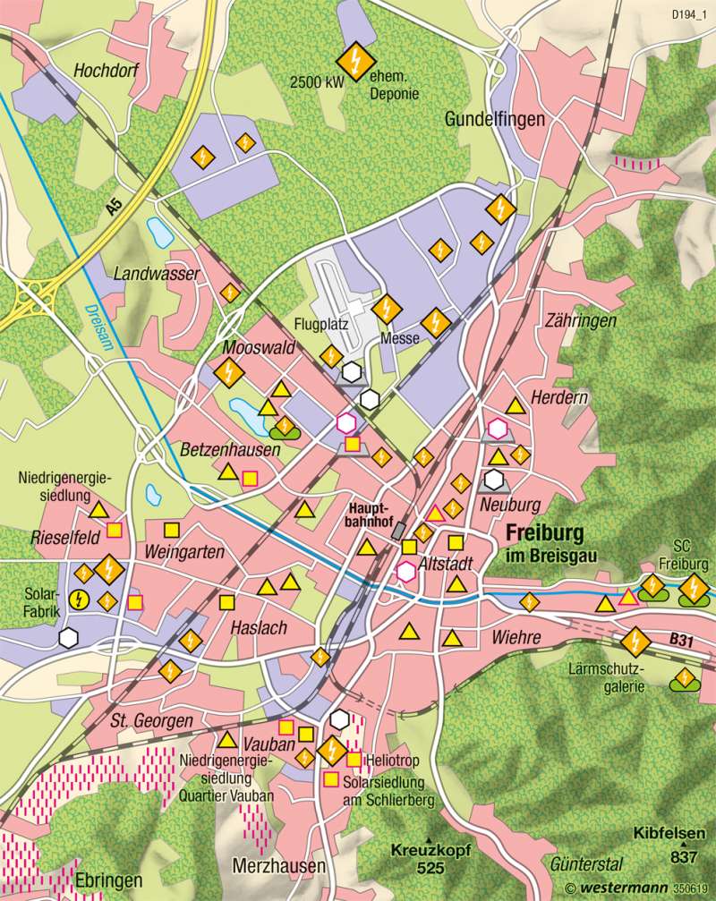 Freiburg im Breisgau | Solarprojekte | Nachhaltige Entwicklungspfade | Karte 49/7