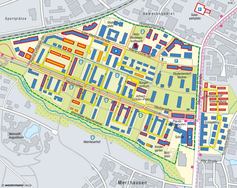 Quartier Vauban (Freiburg) | Nachhaltige Stadtentwicklung | Nachhaltige Entwicklungspfade | Karte 49/8