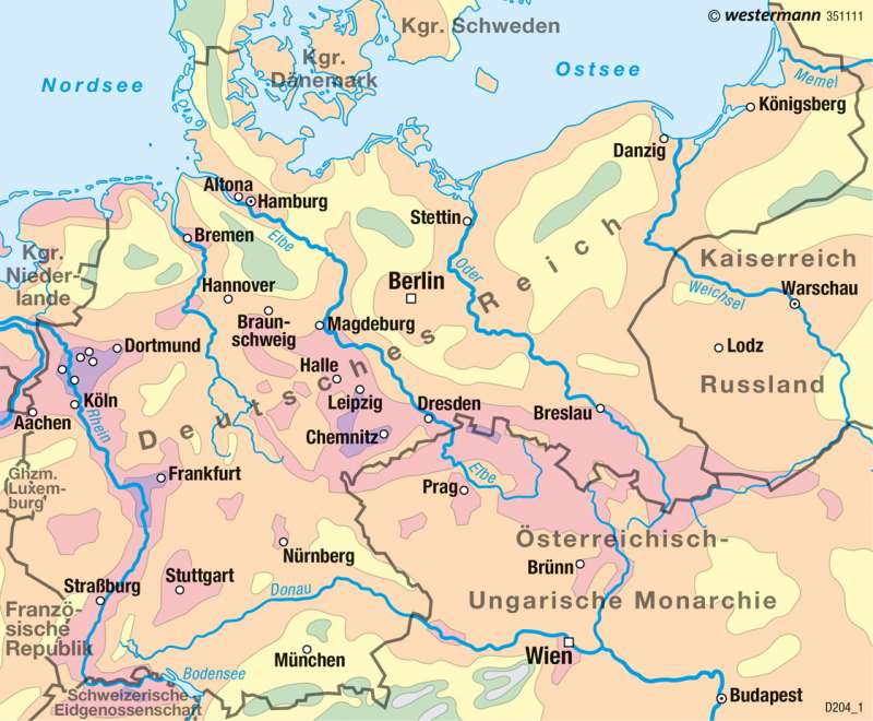 Deutsches Reich | Bevölkerungsdichte 1900 | Historische Entwicklung | Karte 52/2