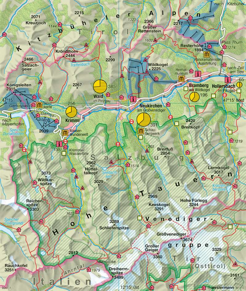 Diercke Weltatlas - Kartenansicht - Oberpinzgau - Tourismus und