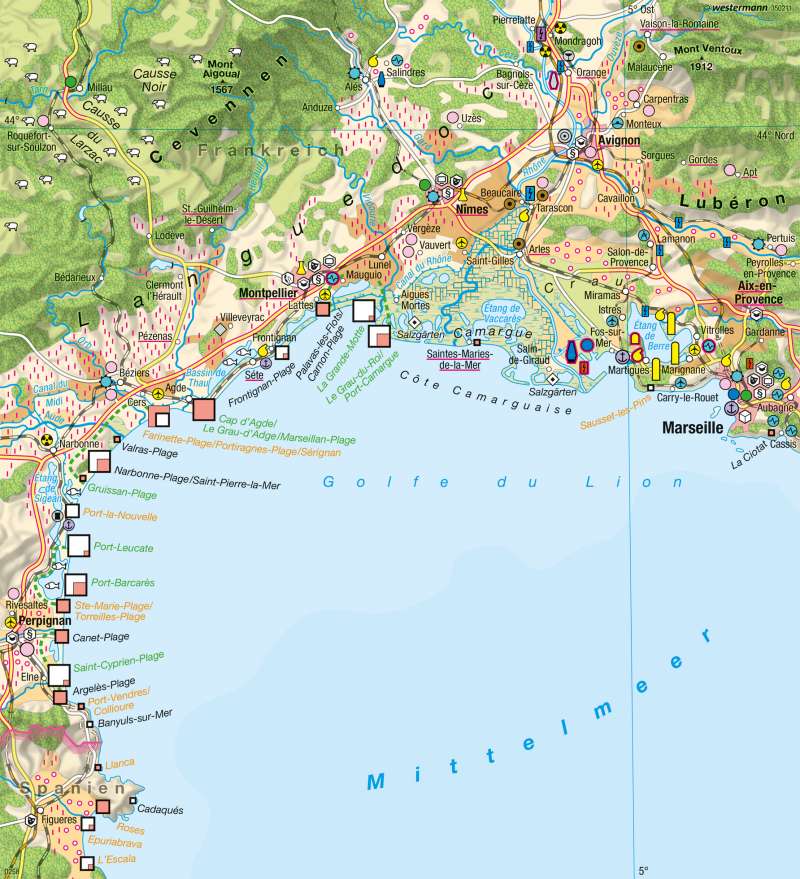 Südfrankreich | Planungsschwerpunkte im europäischen Sunbelt | Frankreich - Erschließung | Karte 129/3
