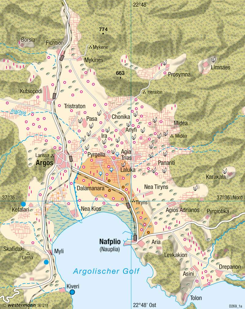 Argolis (Griechenland) | Landschaftswandel | Südeuropa - Mediterrane Kulturlandschaften | Karte 137/4