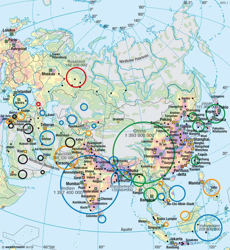 Diercke Weltatlas Kartenansicht Asien Bevolkerung 978 3 14 5 162 2 1