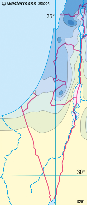Diercke Weltatlas Kartenansicht Israel Niederschlag 127 5 1