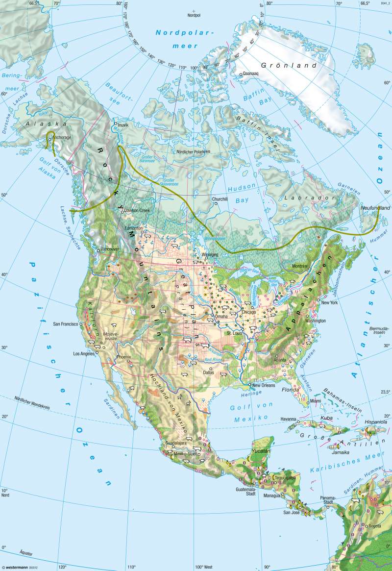 Diercke Weltatlas - Kartenansicht - Nord- und Mittelamerika