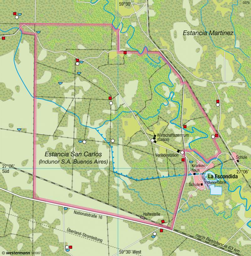 Gran Chaco (Argentinien) | Estancia | Südamerika - Intensive und extensive Landwirtschaft | Karte 235/7