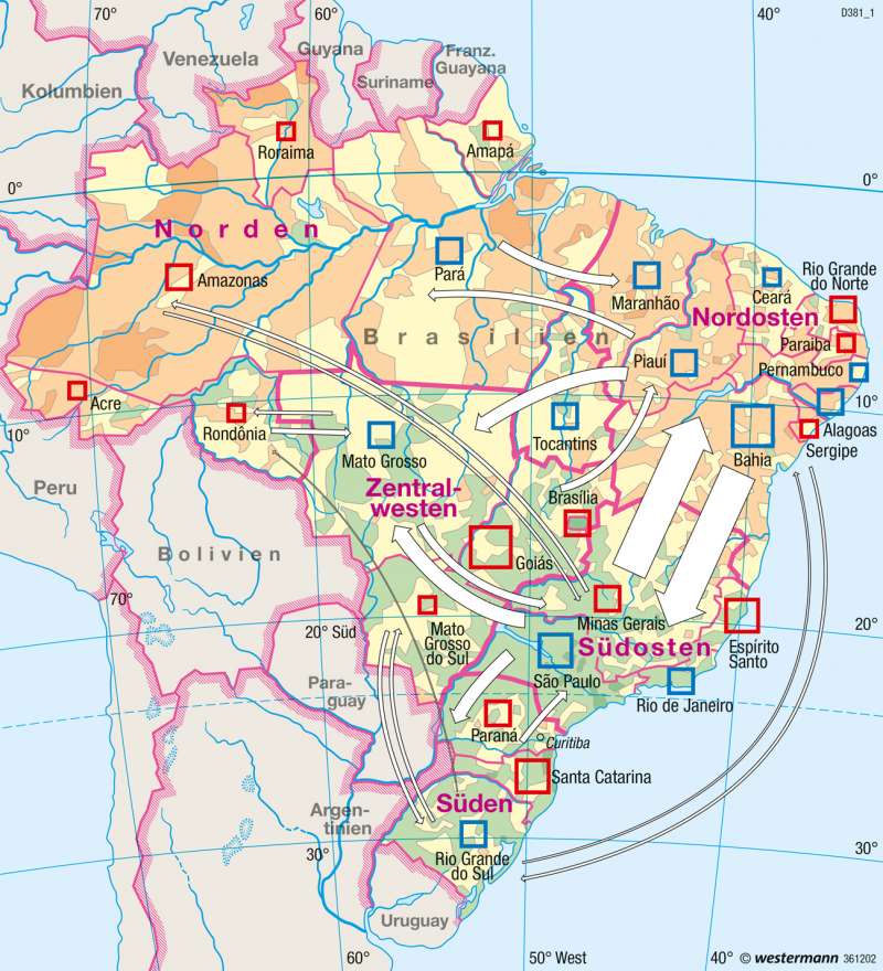 Diercke Weltatlas Kartenansicht Brasilien Regionale Entwicklungsunterschiede 978 3 14 5 236 1 1
