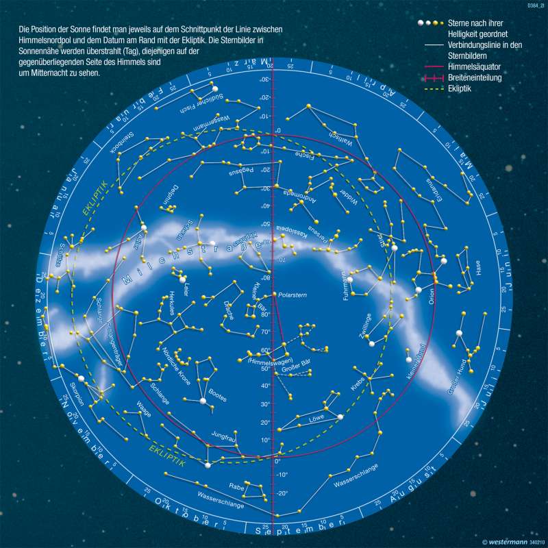 Diercke weltatlas kartenansicht sternenhimmel ber mitteleuropa