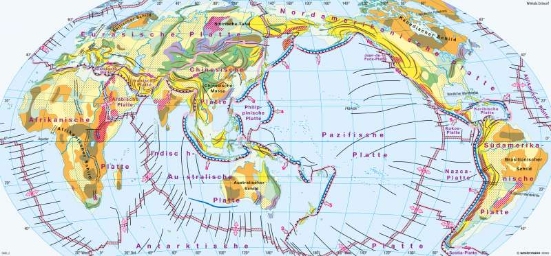 Erde | Geotektonik | Erde - Erdgeschichte, Tektonik, Vulkanismus | Karte 242/2