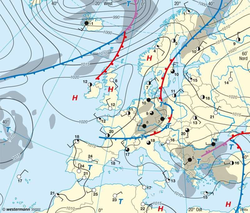 Diercke Weltatlas Kartenansicht Europa Wetterkarten Vom 18 4 14 978 3 14 5 92 3 1