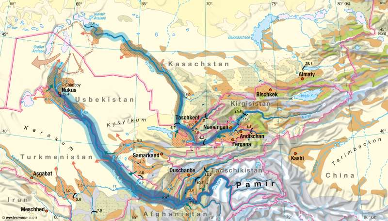 Zentralasien | Wasserhaushalt | Räume im Wandel | Karte 120/1