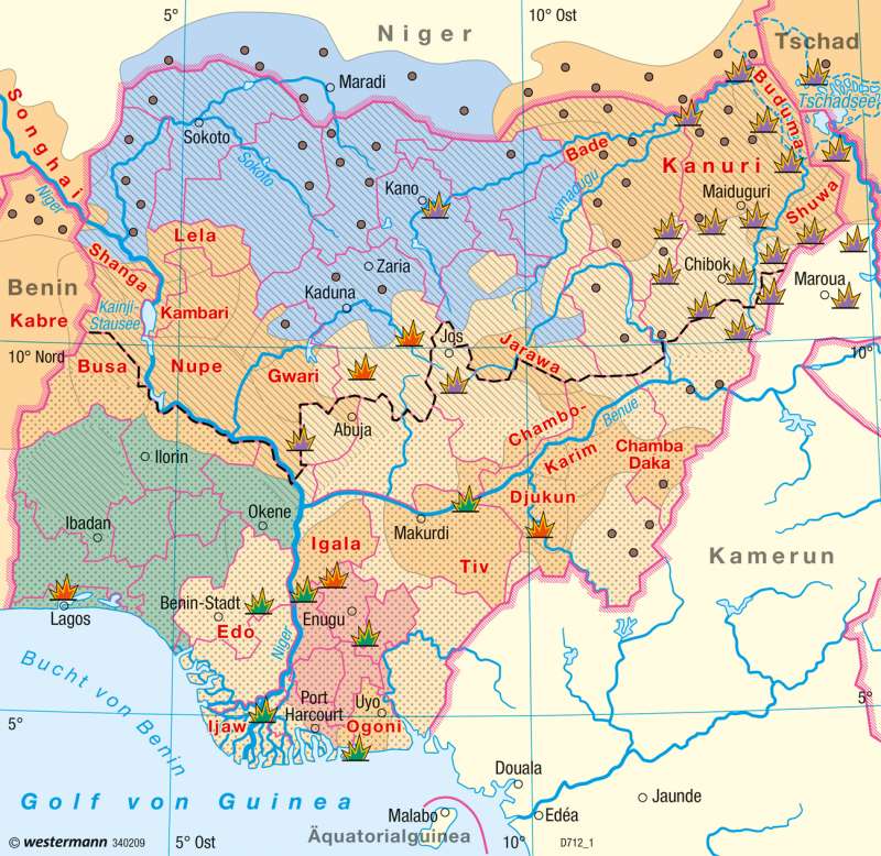 Diercke Weltatlas Kartenansicht Nigeria Vielvolkerstaat 96 3 1