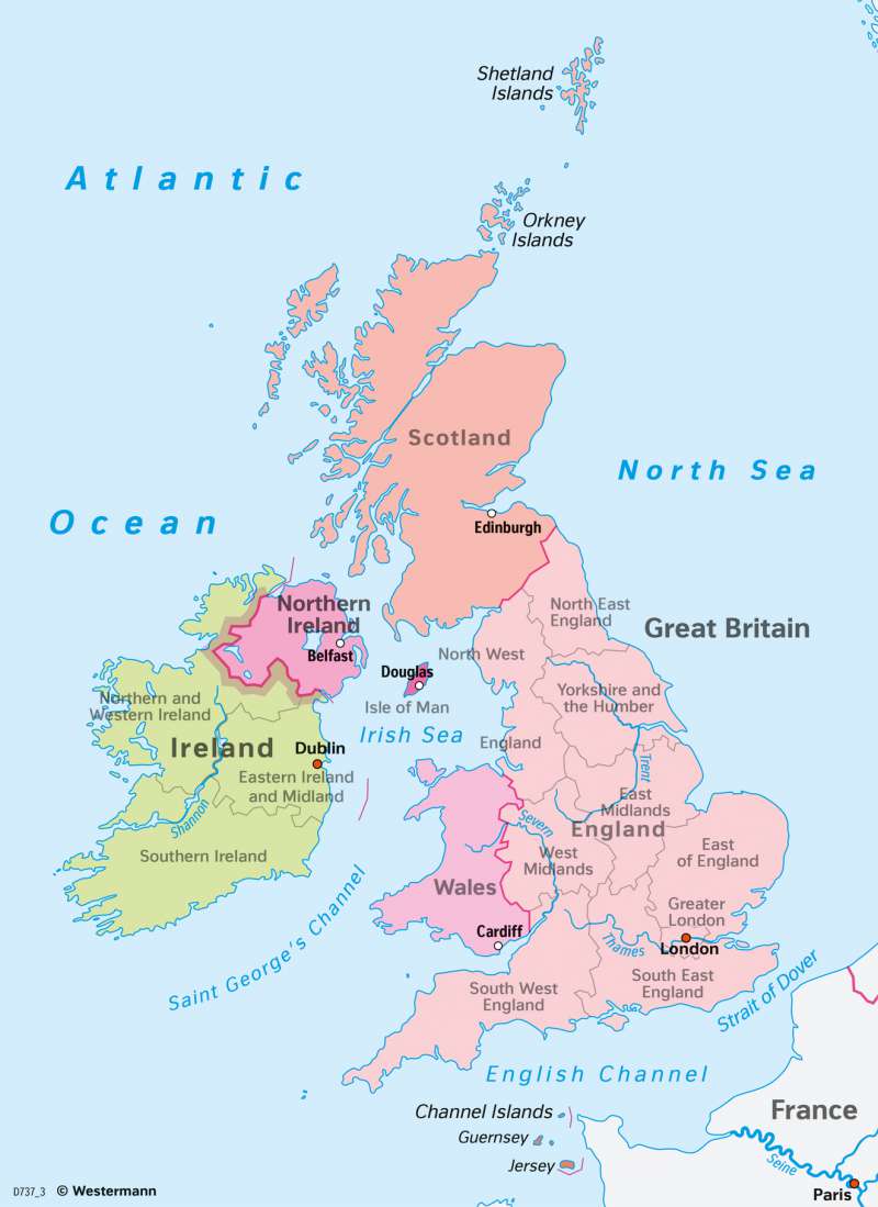 Diercke Weltatlas - Kartenansicht - British Isles - Political map - 978 ...