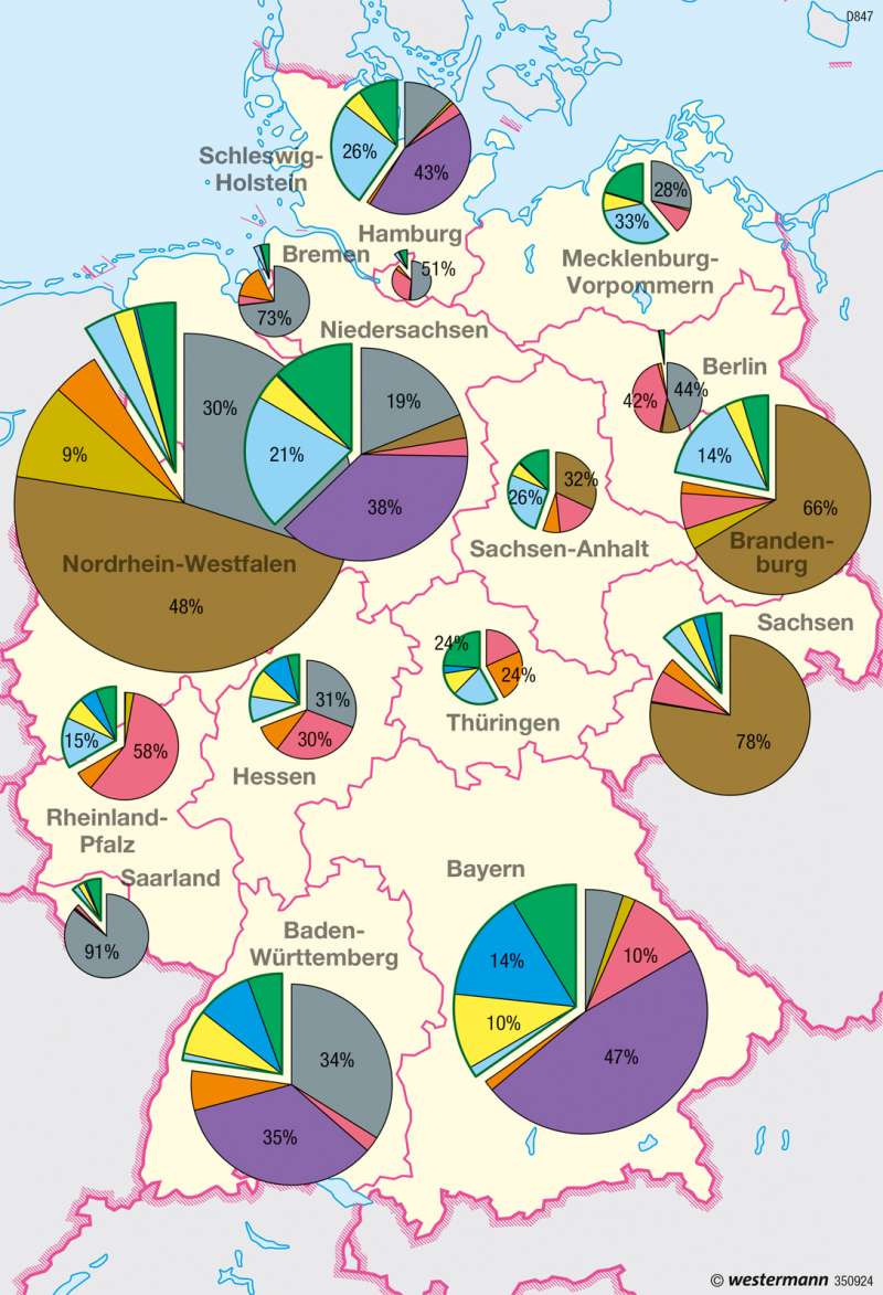 Diercke Weltatlas Kartenansicht Deutschland Energiemix bei der