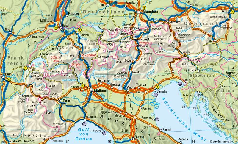 Alpen | Transitverkehr und Raumstruktur | Verkehr | Karte 64/2