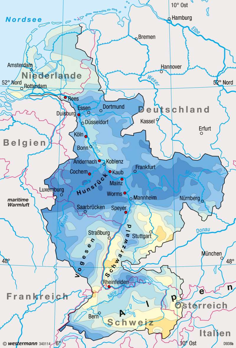Rhein | Hochwasser-Ereignis | Landwirtschaft, Klima und Umwelt | Karte 17/5