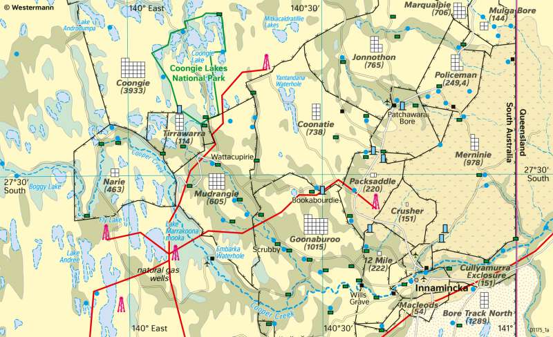 Innamincka Region (South Australia) | Pastoral economy in the Outback | Hazardous environment | Karte 166/3