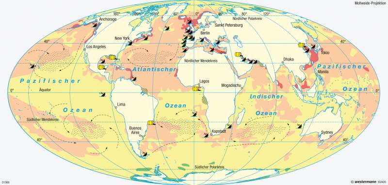 Diercke Weltatlas - Kartenansicht - Weltmeere - Umweltbelastungen