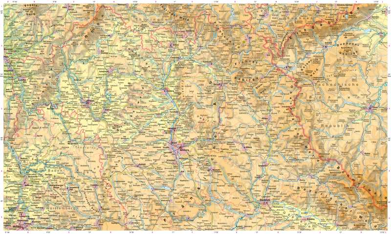 Franken und Oberpfalz | Physische Karte | Physische Karte | Karte 12/1