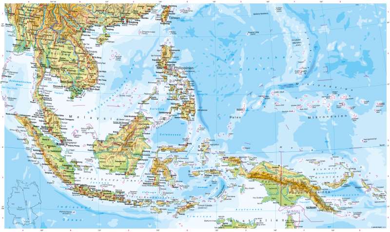 indonesien karte atlas Diercke Weltatlas   Kartenansicht   Südostasien   Physische Karte 