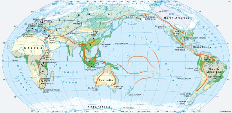  | Humans colonise the World | Prehistory | Karte 26/1