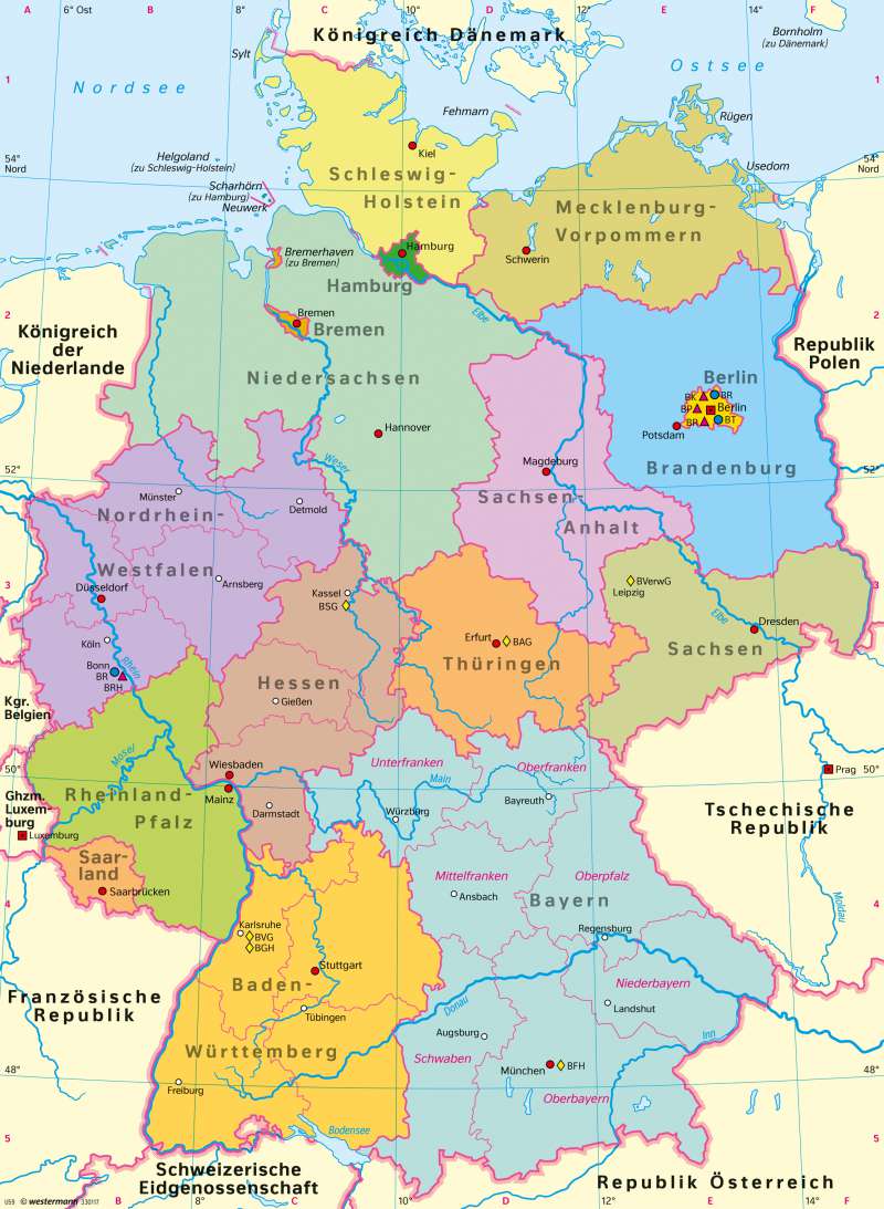 Diercke Weltatlas Kartenansicht Bundesrepublik Deutschland Politische Ubersicht 978 3 14 100870 8 71 5 1