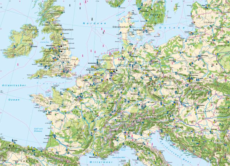 West- und Mitteleuropa | Wirtschaft und Verkehr | West- und Mitteleuropa - Wirtschaft und Verkehr | Karte 136/1