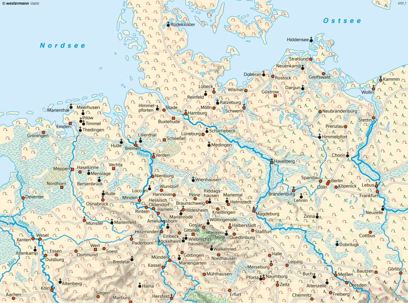 Erschließung um 1250 | | Deutschland - Landschaftsgeschichte | Karte 63/2