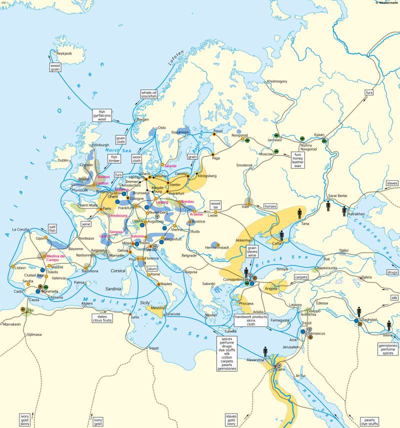 Europe and the Orient | Trade and economy in the 15th century | Middle Ages | Karte 59/3