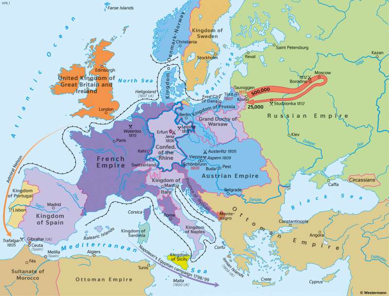 Europe | The age of Napoleon (circa 1812) | The Modern Era | Karte 61/3
