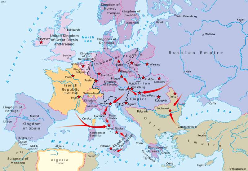 Europe | Revolution and Reaction (1848/1849) | The Modern Era | Karte 61/4
