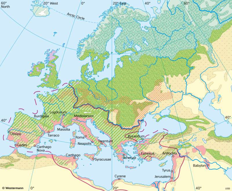 Europe | Land use two thousand years ago | Agriculture and landscape change | Karte 55/3