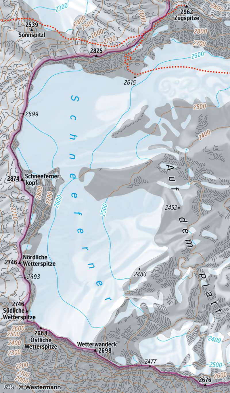 Schneeferner (Wetterstein) | Glacier retreat | Tourism and transit | Karte 101/4