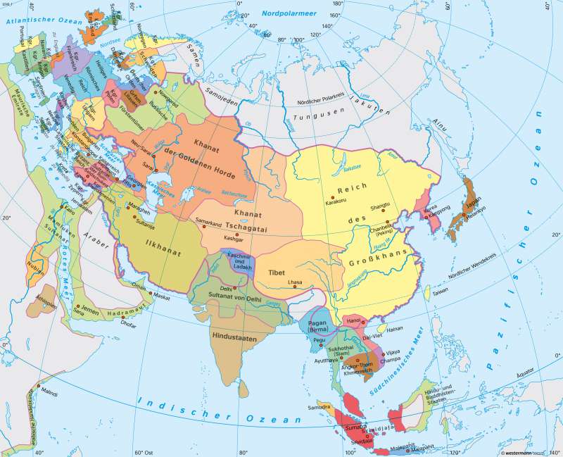 Asien | Reiche um 1300 | Asien - Staaten und Geschichte | Karte 154/2