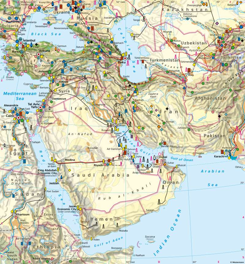 West Asia (Middle East) | Land use and economy | Economic development in the Middle East | Karte 140/1