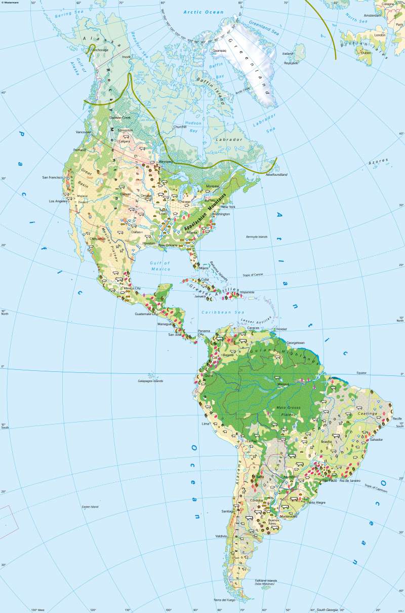The Americas | Land cover and agriculture | Vegetation, agriculture and conservation | Karte 174/1