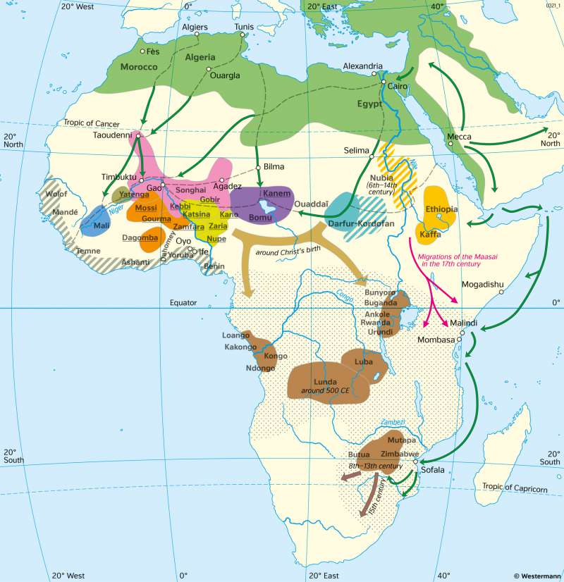 Africa | Empires and territories between 15th and 17th century | History and countries | Karte 144/1