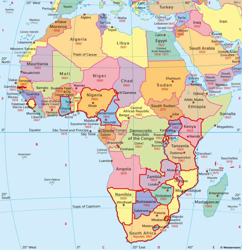 Africa | Political map | History and countries | Karte 145/3