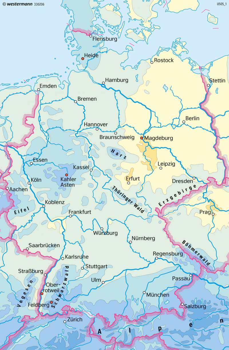 Deutschland | Niederschläge im Jahr | Deutschland - Klima | Karte 79/3