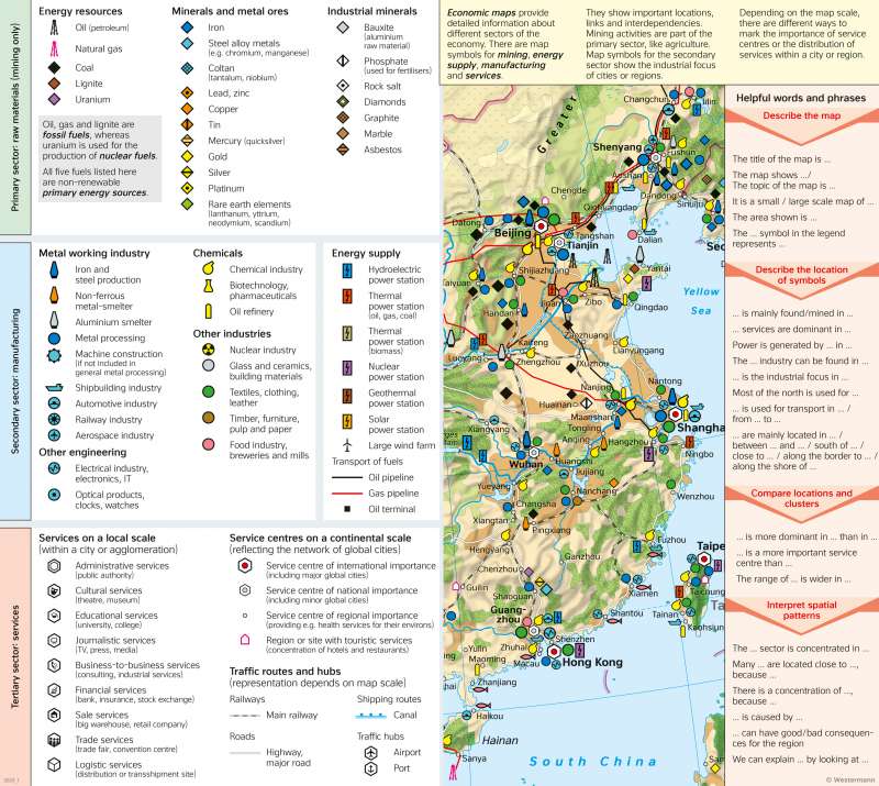 | Mining, industry and services | Land cover and economic maps | Karte 9/3