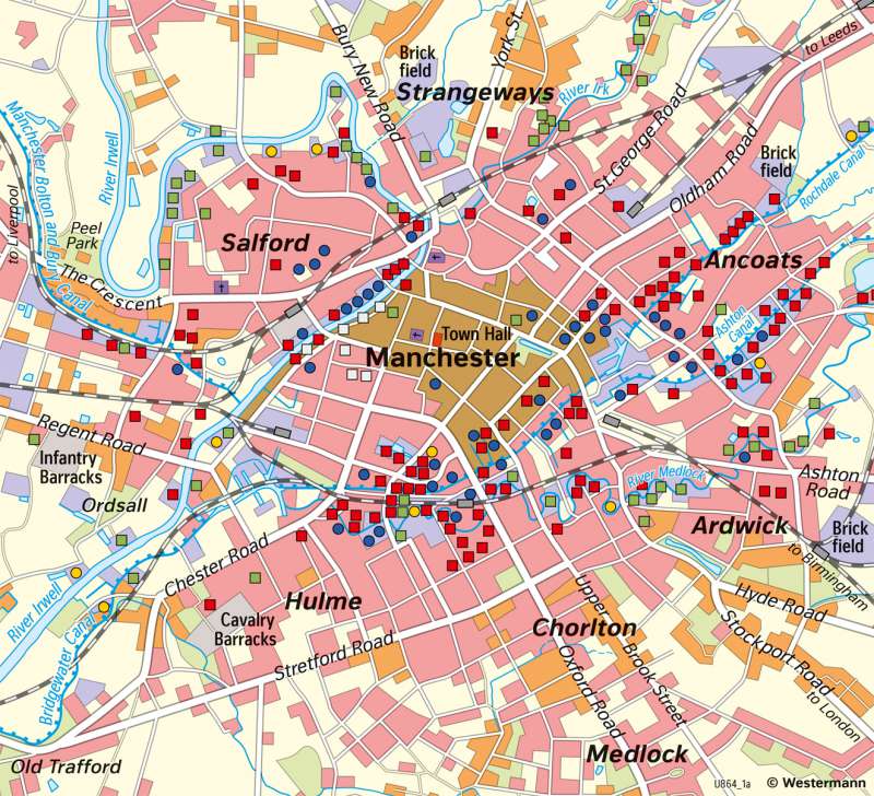 Manchester (England) | Urban development of an industrial city | Industrial Age | Karte 85/2